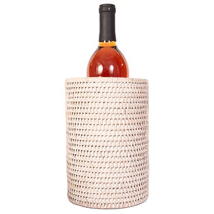 Artifacts Trading Company Rattan Stainless Wine Chiller White Wash